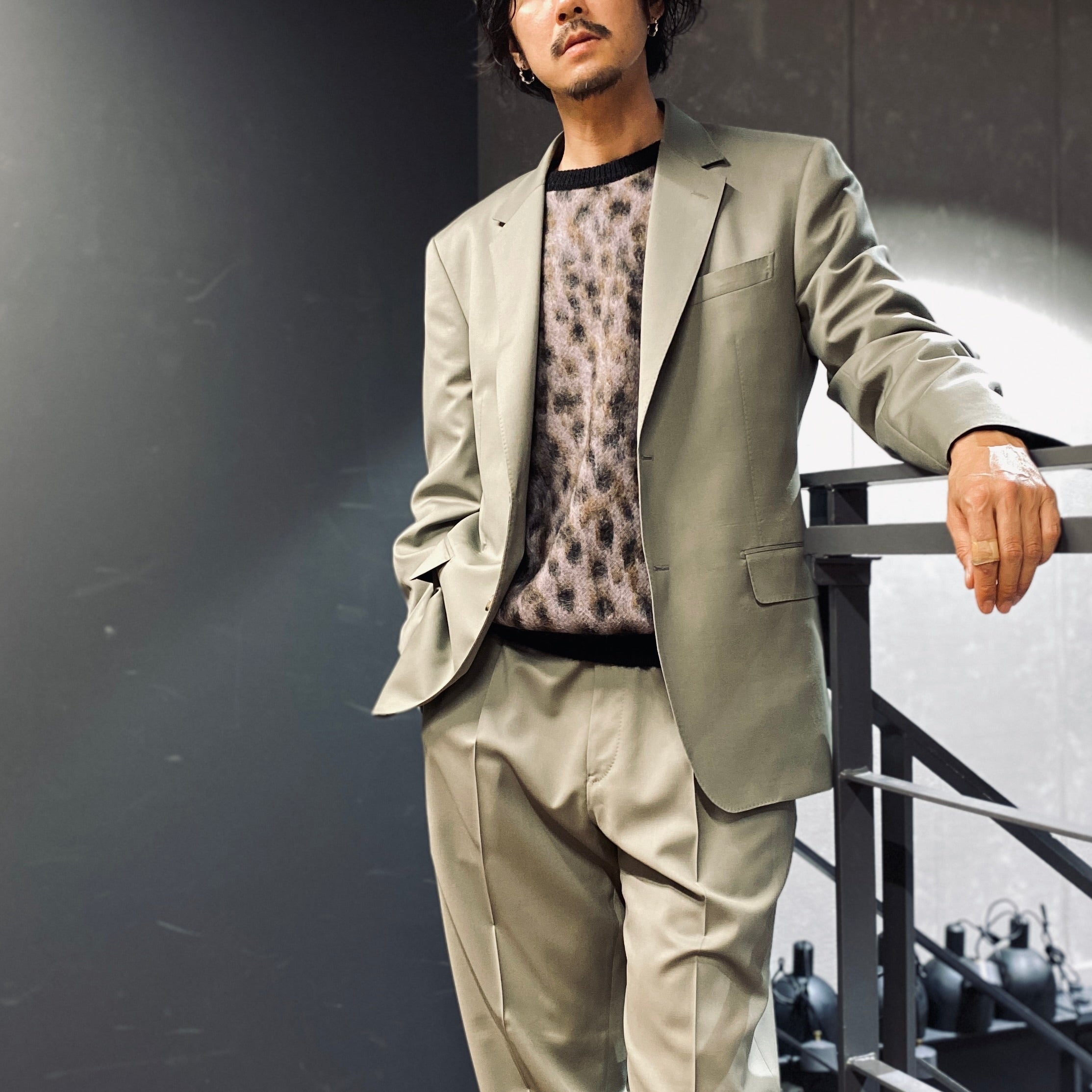 LEOPARD MOHAIR CREW NECK SWEATER -TYPE 1- #PURPLE [23FW-WMK-KN12]