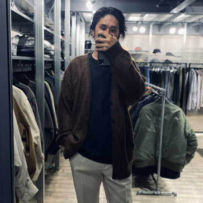 MOHAIR CARDIGAN -TYPE 1- #BROWN [23FW-WMK-KN07]