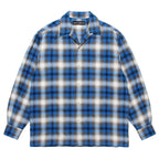 OMBRE CHECK OPEN COLLAR SHIRT L/S ( TYPE-1 ) #BLUE [25FW-WMS-OC05]
