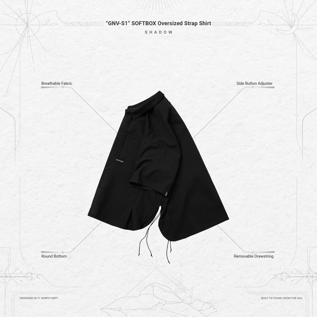 "GNV-S1" SOFTBOX 超大肩帶襯衫 #SHADOW [GOOPI-24SS-APR-03]