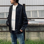 編織皮革連身工作服 #黑色 [BW252-BLC]