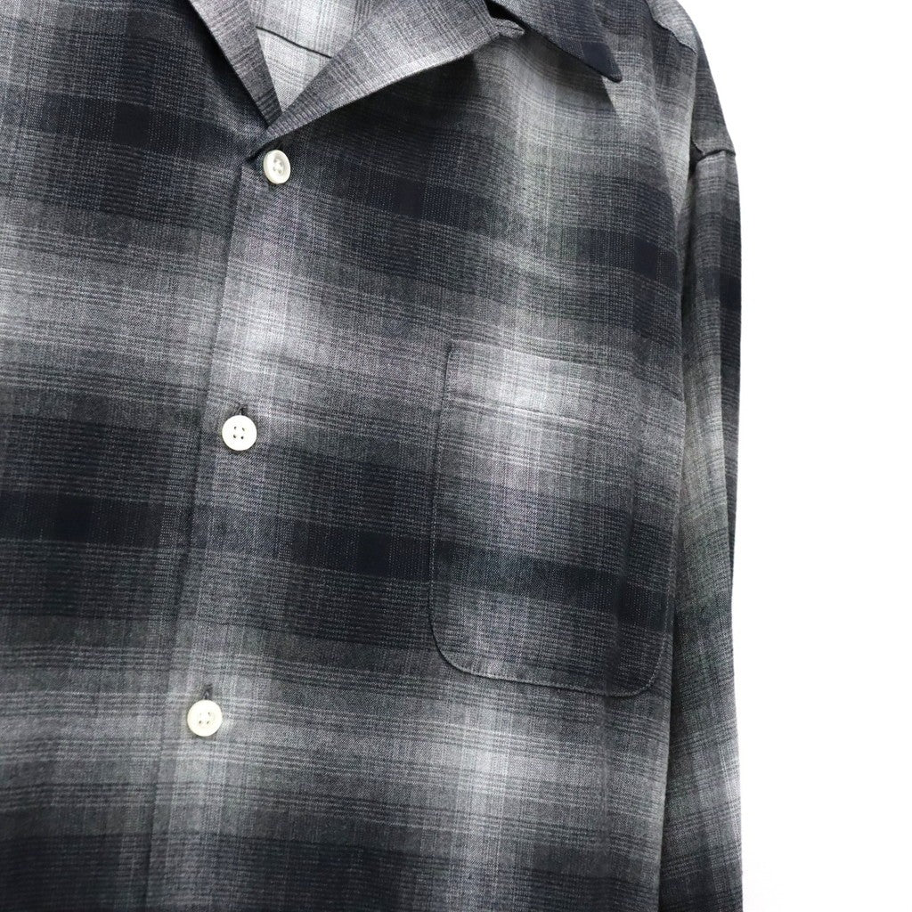 OMBRE CHECK OPEN COLLAR SHIRT L/S ( TYPE-1 ) #GRAY [26FWE-WMS-OC01]