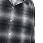 OMBRE CHECK OPEN COLLAR SHIRT L/S ( TYPE-1 ) #GRAY [26FWE-WMS-OC01]