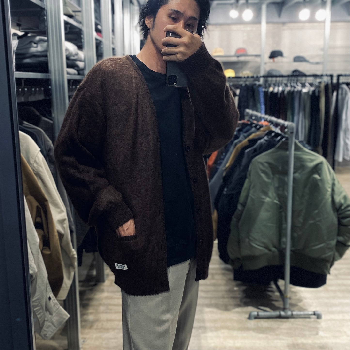 MOHAIR CARDIGAN -TYPE 1- #BROWN [23FW-WMK-KN07]