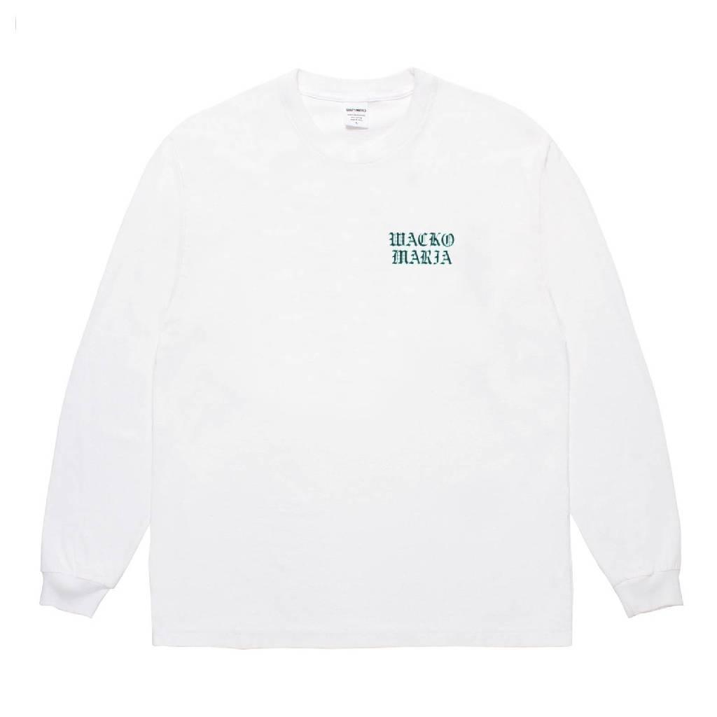WASHED HEAVY WEIGHT CREW NECK LONG SLEEVE T-SHIRT ( TYPE-2 ) #WHITE/GREEN [26SSE-WMT-LT05]