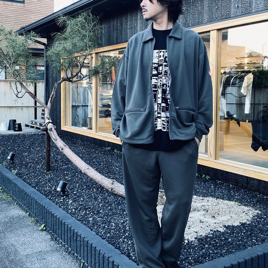 PE JERSEY COLLARED ZIP UP #CHARCOAL [CES29CS19]