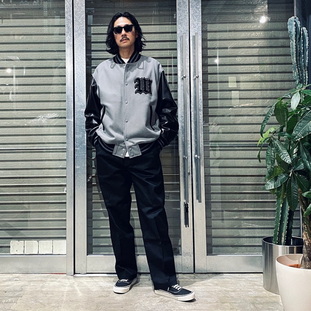 LEATHER VARSITY JACKET -B- (TYPE-2) #GRAY [24FW-WMO-BL16]