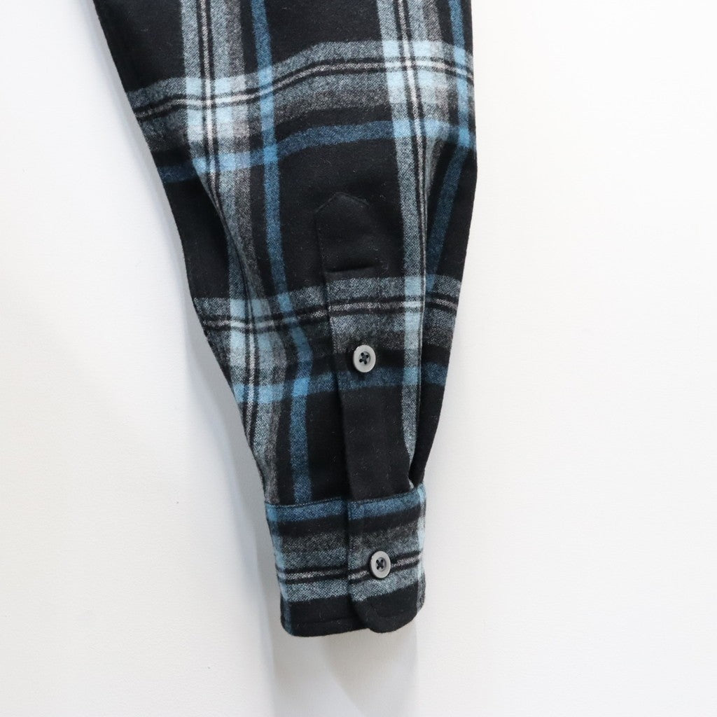 PENDLETON | WOOL OMBRE CHECK OPEN COLLAR SHIRT L/S ( TYPE-3 ) #BLUE / WHITE [26FW-WMS-PE03]