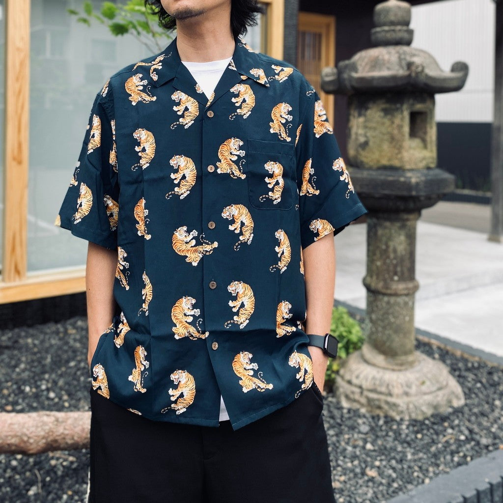 TIM LEHI | HAWAIIAN SHIRT S/S ( TYPE-2 ) #NAVY [26SS-WMS-HI04]