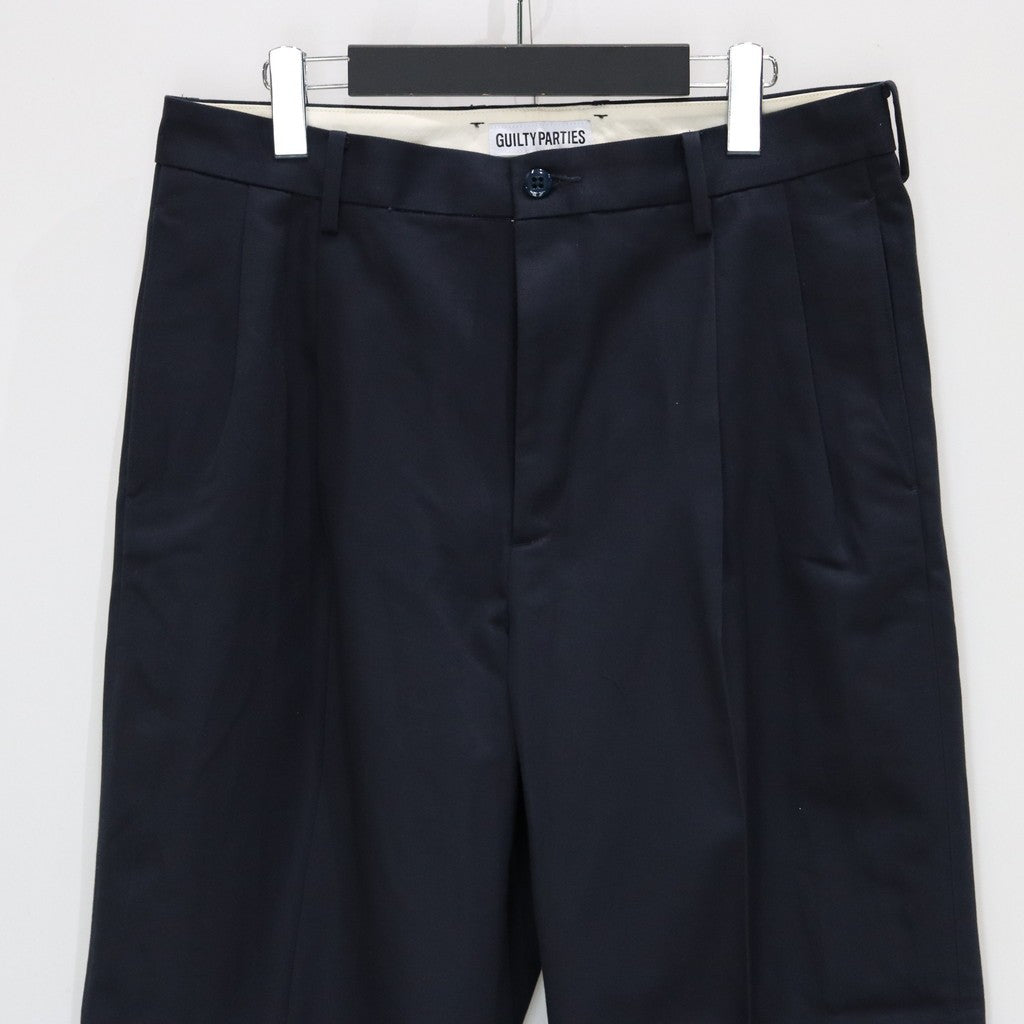 DOUBLE PLEATED CHINO TROUSERS #NAVY [25SS-WMP-PT13]