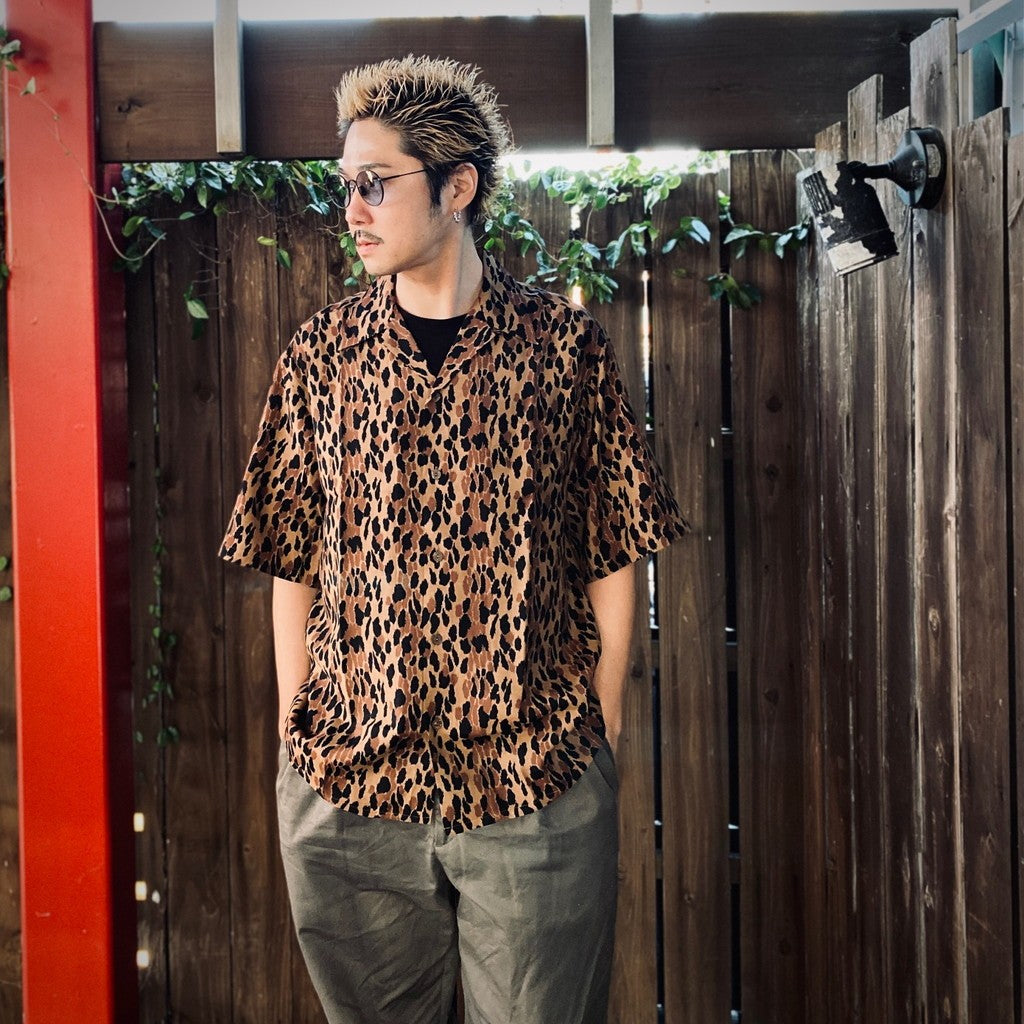 LEOPARD HAWAIIAN SHIRT S/S #BROWN [25SSE-WMS-HI03]