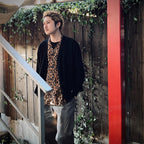 棉質針織開襟衫（2 型）#黑色 [25SSE-WMK-KN04]