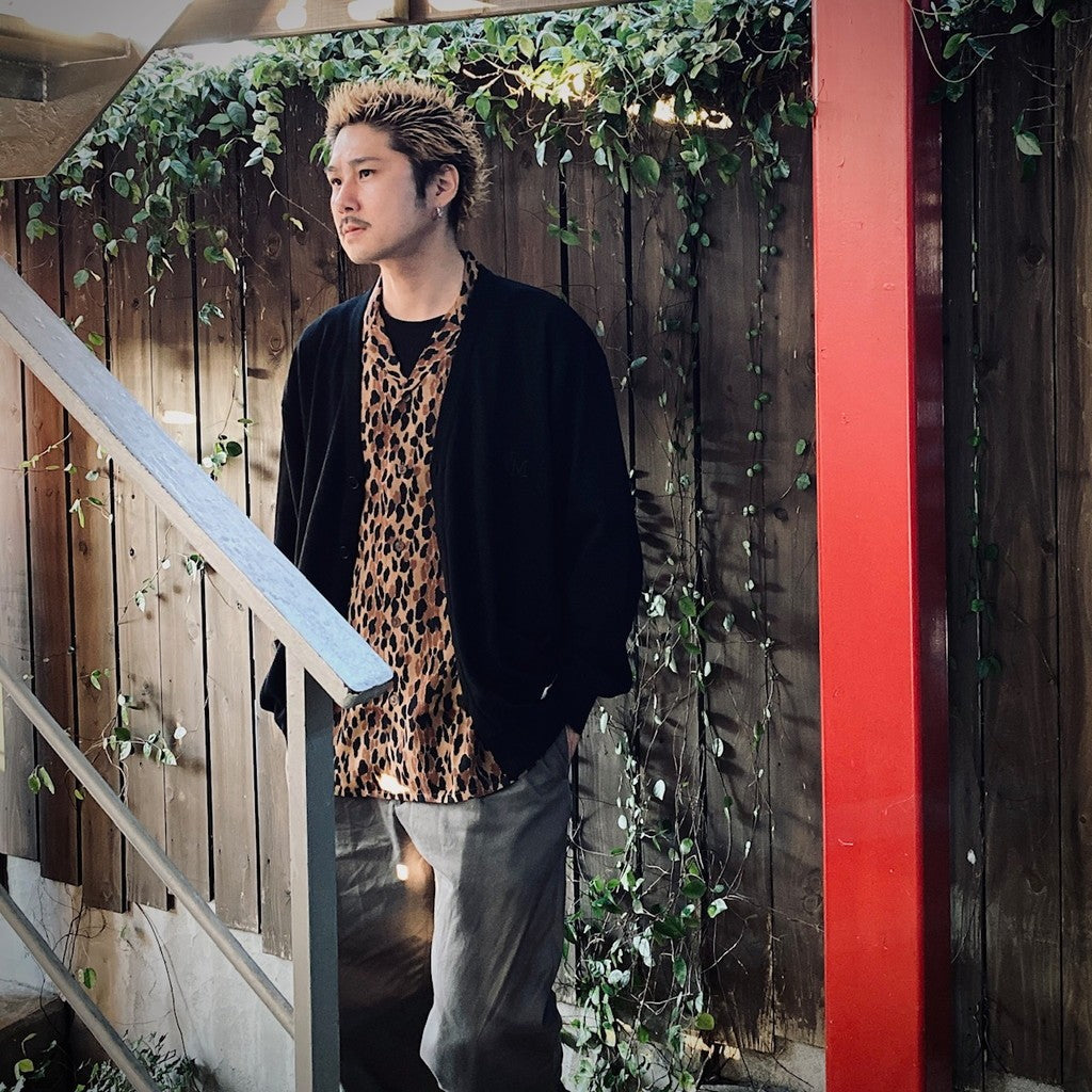 棉質針織開襟衫（2 型）#黑色 [25SSE-WMK-KN04]