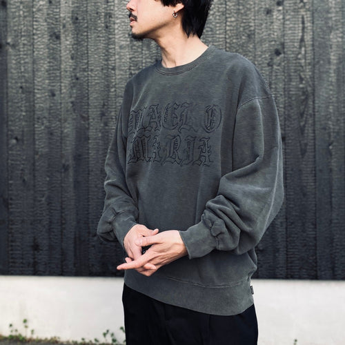WASHED MIDDLE WEIGHT CREW NECK SWEAT SHIRT #GRAY [26SS-WMC-SS06]