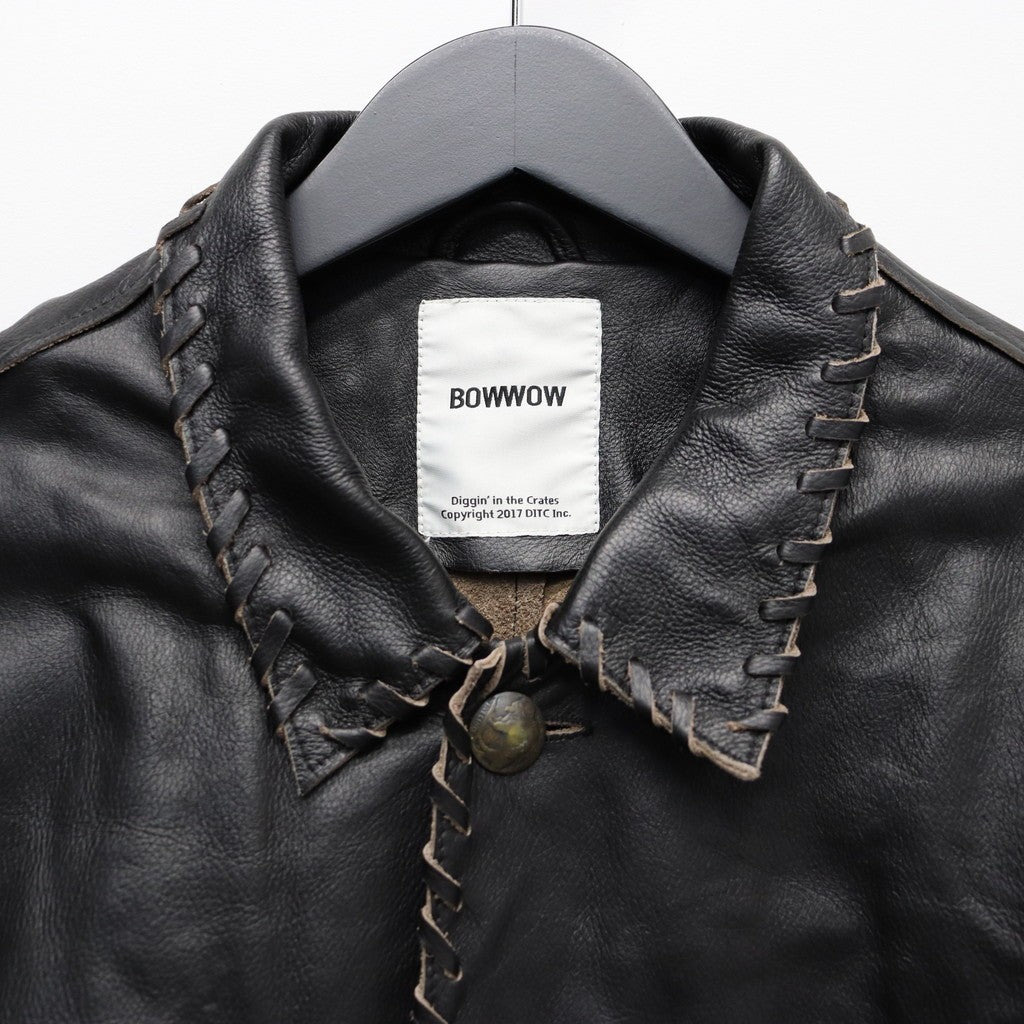 編織皮革連身工作服 #黑色 [BW252-BLC]