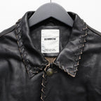 編織皮革連身工作服 #黑色 [BW252-BLC]