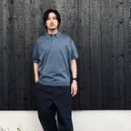 TECH KNIT POLO S/S #SMOKE BLUE [BE-43026]