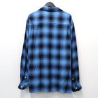 OMBRE CHECK OPEN COLLAR SHIRT L/S ( TYPE-5 ) #BLUE [26FW-WMS-OC08]