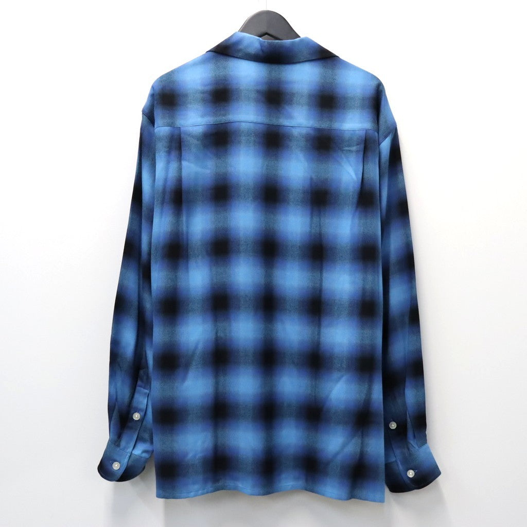OMBRE CHECK OPEN COLLAR SHIRT L/S ( TYPE-5 ) #BLUE [26FW-WMS-OC08]