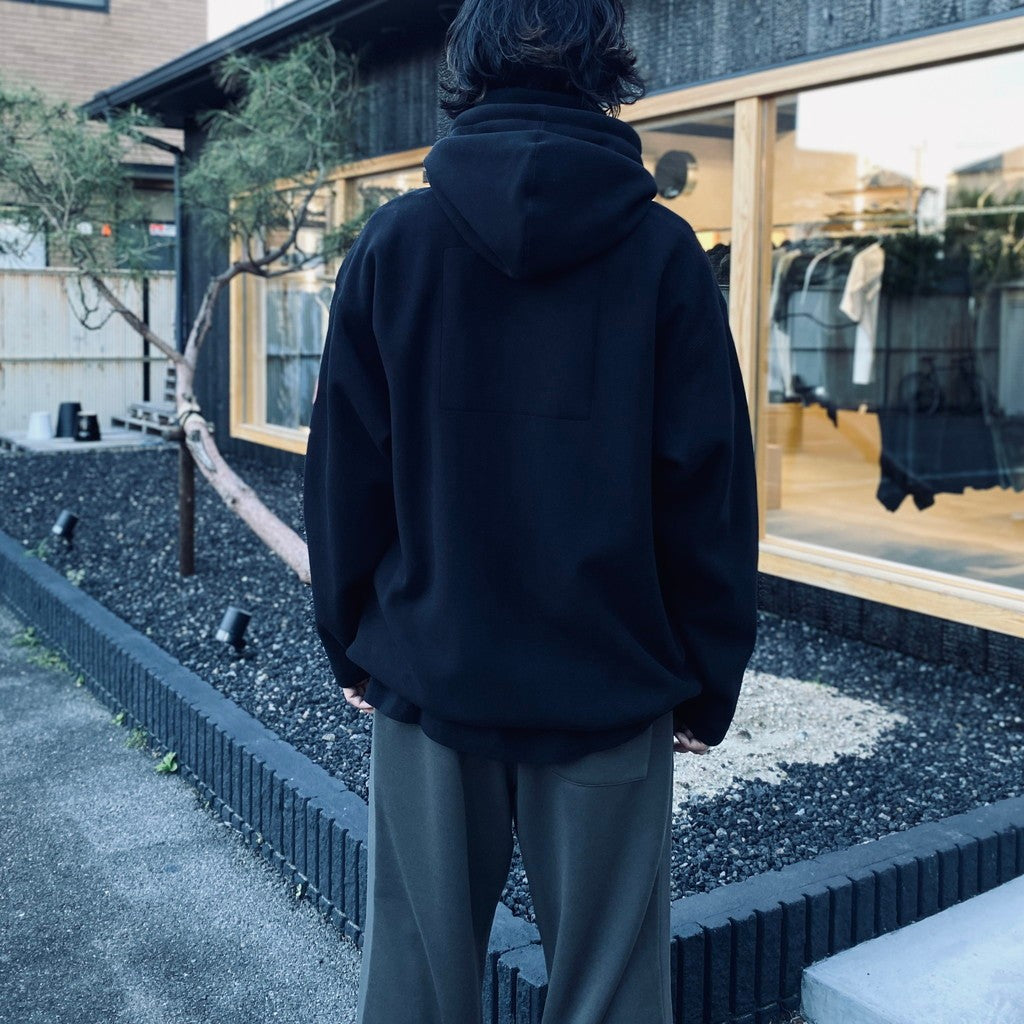 ATTACHED HOOD FLEECE ZIP UP #BLACK [CES29CS18]