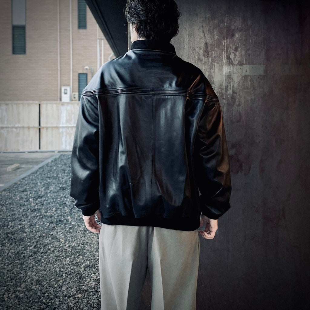 LEATHER DERBY JACKET #BLACK [tc25f001]