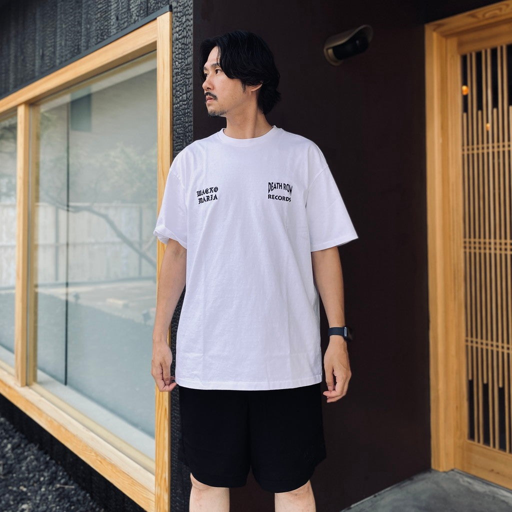 DEATH ROW RECORDS | WASHED HEAVY WEIGHT CREW NECK T-SHIRT #WHITE [DEATHROW-WM-WT02]