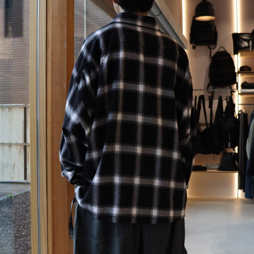 格紋長袖襯衫 #黑色 [FW25-S01]