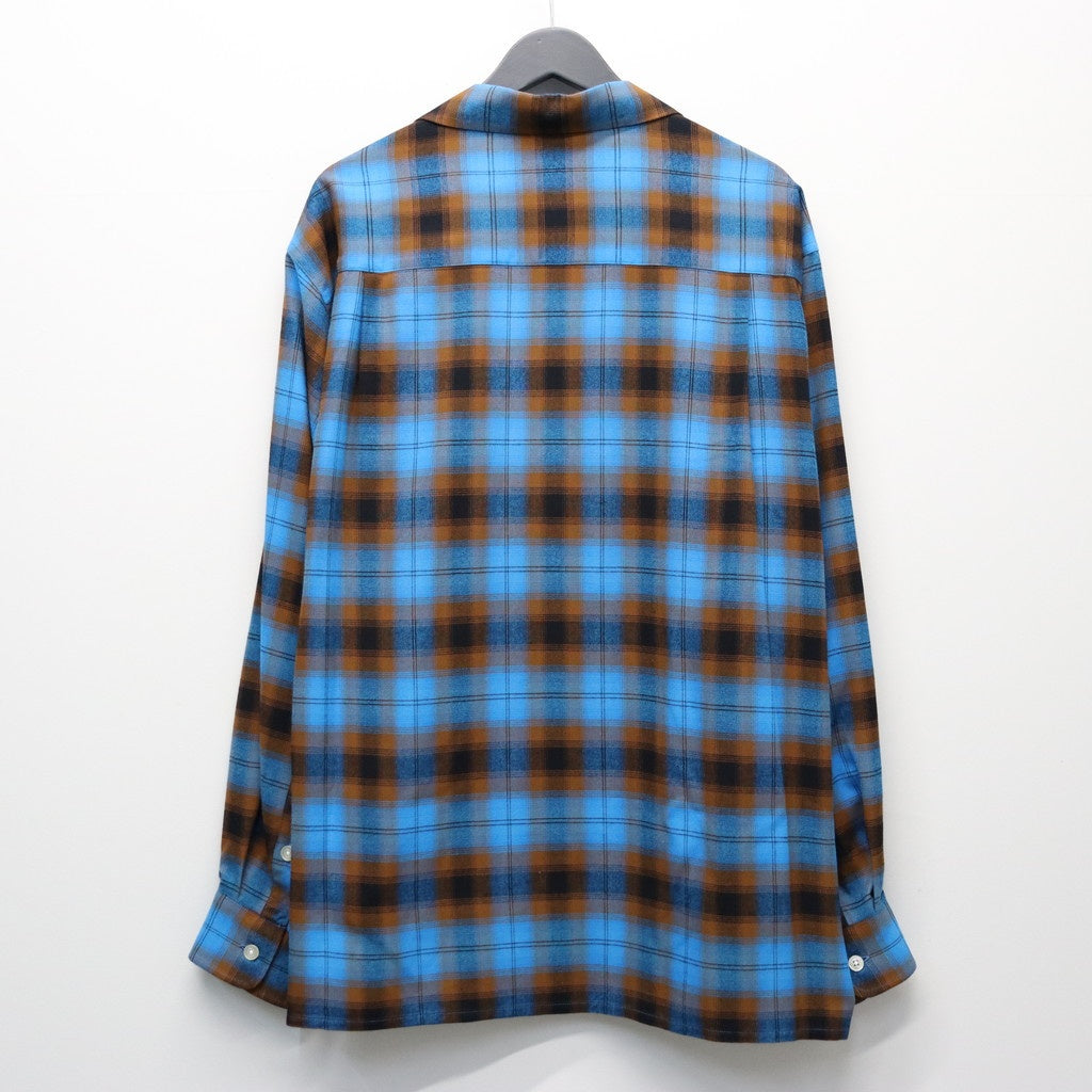 OMBRE CHECK OPEN COLLAR SHIRT L/S ( TYPE-1 ) #BLUE [26SS-WMS-OC11]