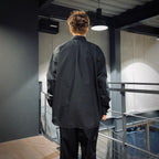 TECH BUTTON DOWN SHIRT L/S #BLACK [BE-80025]