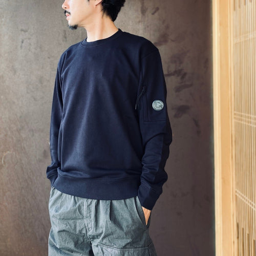DIAGONAL RAISED FLEECE CREWNECK LENS SWEATSHIRT #TOTAL ECLIPSE 888 [RCCMSS713A-005086W-26FWP]