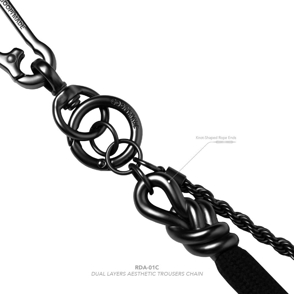 「RDA-01C」 - Dual Layers Aesthetic Trousers Chain #BLACK [GOOPI-25SS-FEB-03]