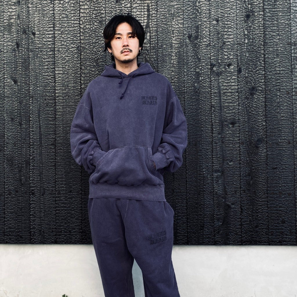 WASHED MIDDLE WEIGHT PULLOVER HOODED SWEAT SHIRT #PURPLE [26SS-WMC-SS05]