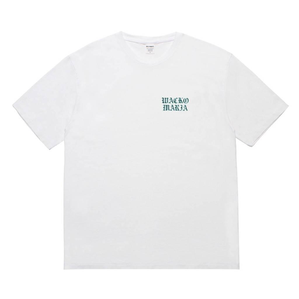 WASHED HEAVY WEIGHT CREW NECK T-SHIRT ( TYPE-2 ) #WHITE/GREEN [26SSE-WMT-WT02]