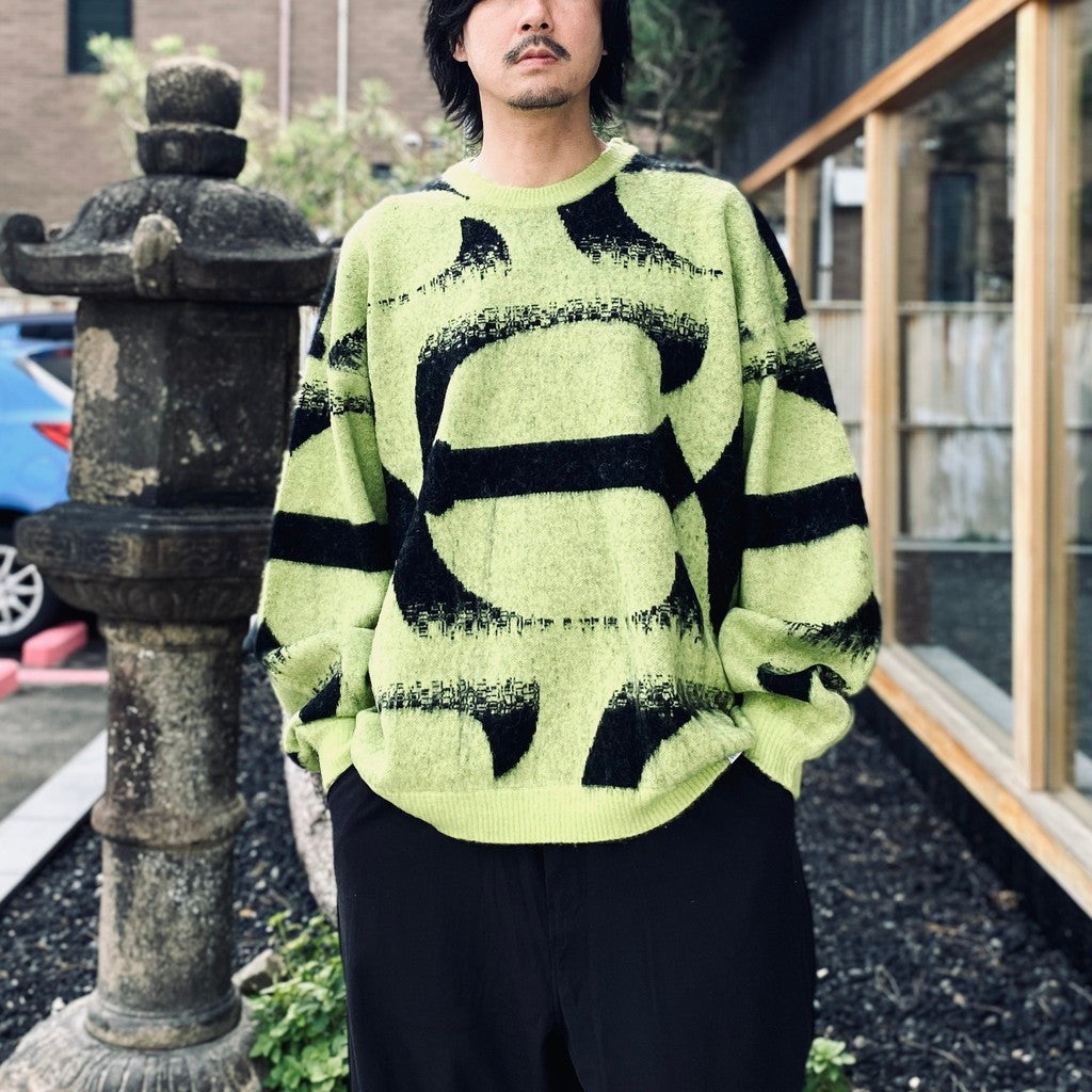 PATTERN MOHAIR KNIT #Green [26FW_KN01]