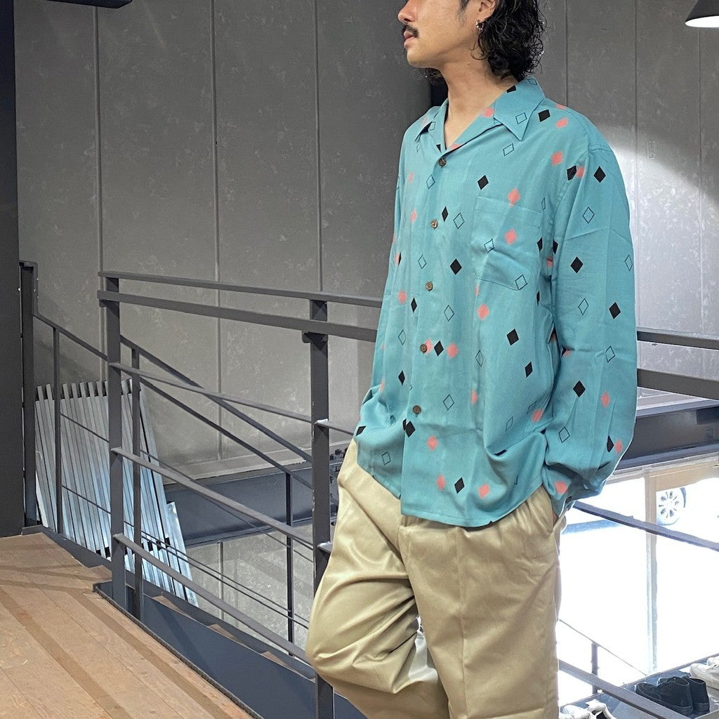 HAWAIIAN SHIRT L/S (TYPE-3) #TURQUOISE [24FW-WMS-HI04]