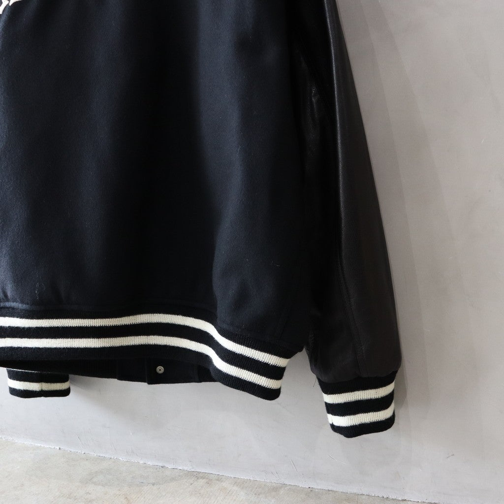 LEATHER VARSITY JACKET -B- -TYPE 2- #BLACK [24SS-WMO-BL10]
