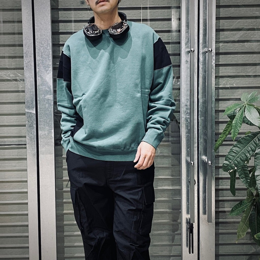 SIDE COLOUR CREW NECK #GREEN [CES26CS05]