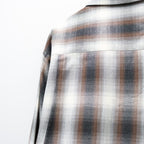 OMBRE CHECK OPEN COLLAR SHIRT L/S ( TYPE-2 ) #BROWN [26FWE-WMS-OC02]