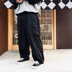 STRIPE BAGGY CARGO PANTS #Black [SU26-B06]