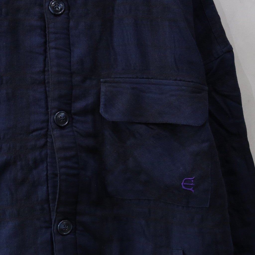 SHAO PLAID FLEECE JACKET #NAVY [24FW-JK08]