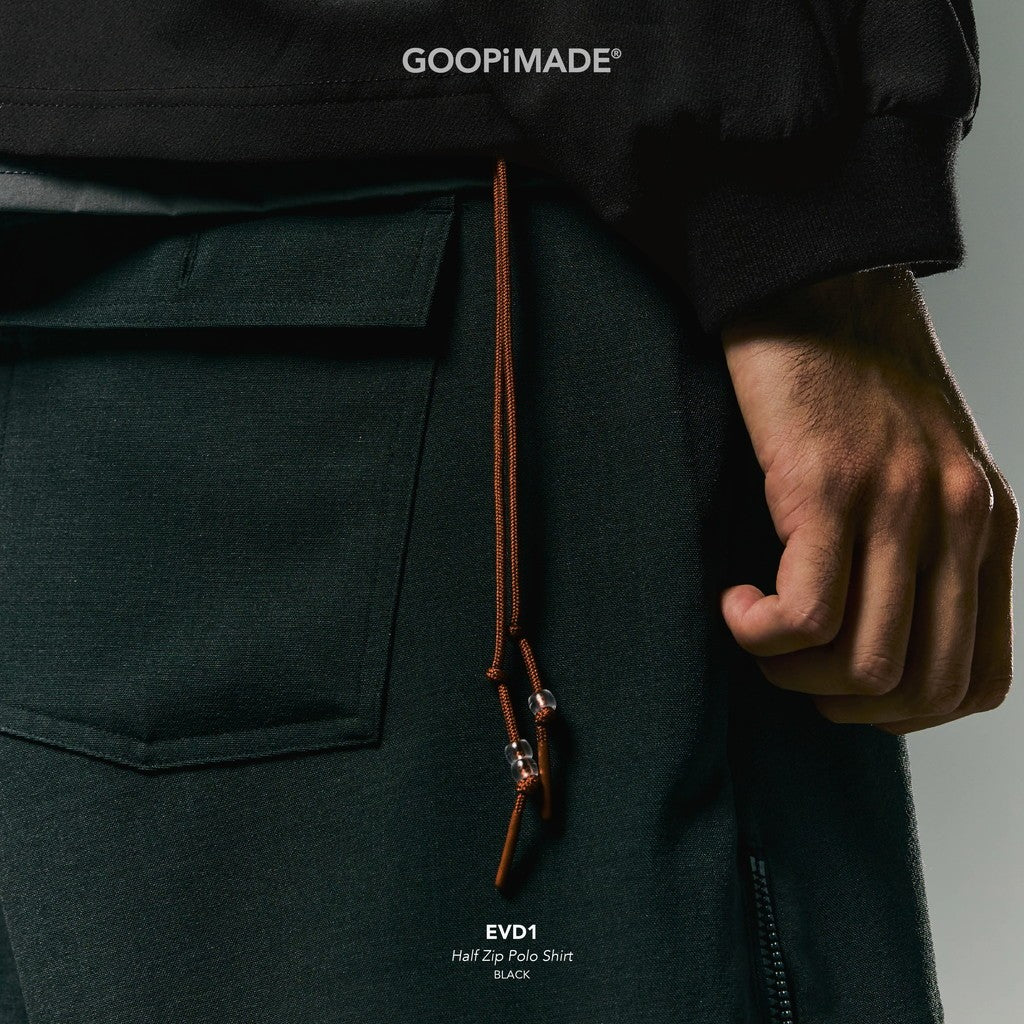 EVD1 Half Zip Polo Shirt #Black [GOOPI-26AW-SEP-02]