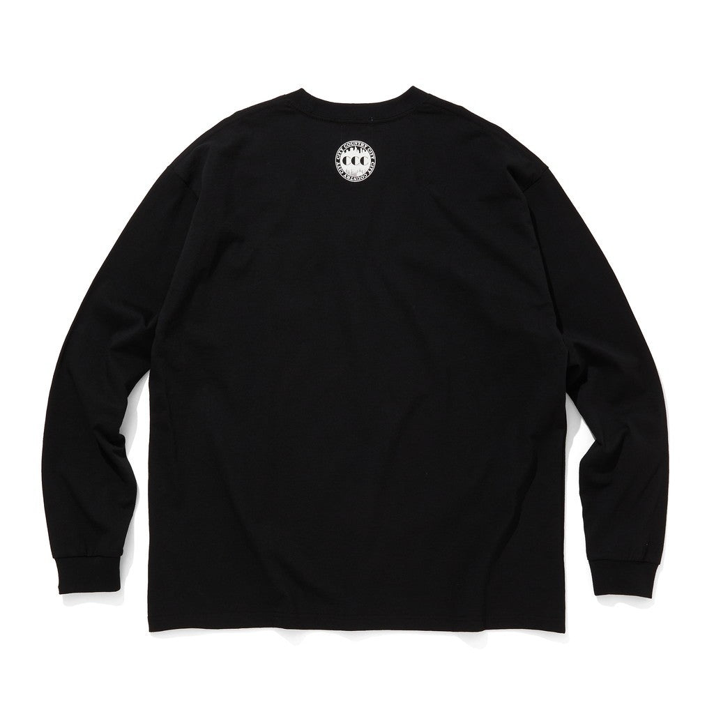 EMBROIDERED LOGO COTTON L/S T-SHIRT_CCCC #BLACK [CCC-251T003	]