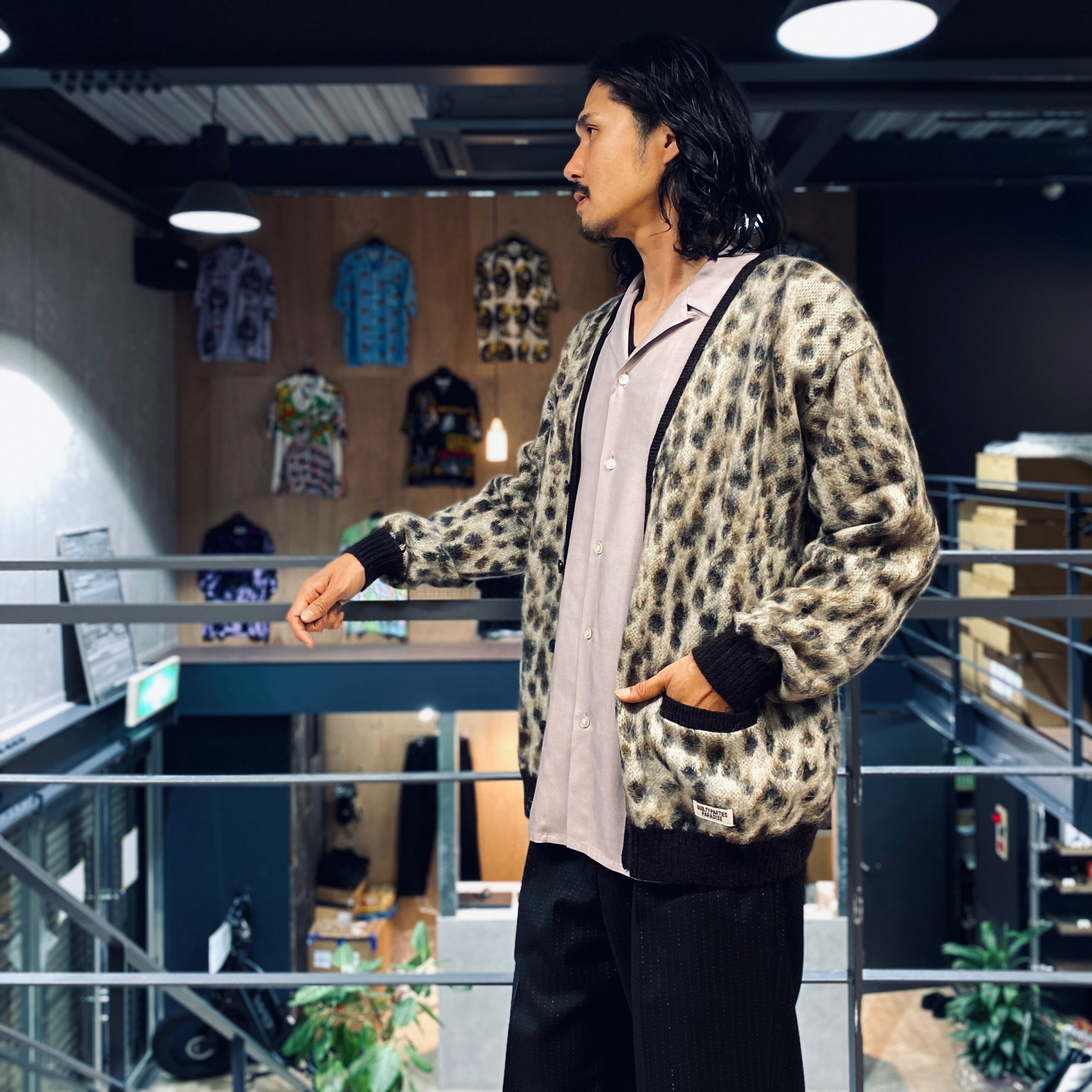 LEOPARD MOHAIR CARDIGAN -TYPE 1- #WHITE [23FW-WMK-KN13]