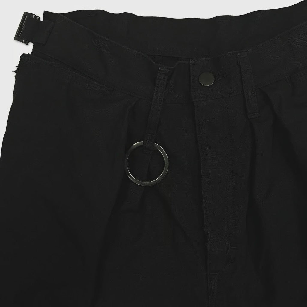 Heavy Cargo Short With Damaged(AGED CANVAS) #BLACK [M-P3-PT10]
