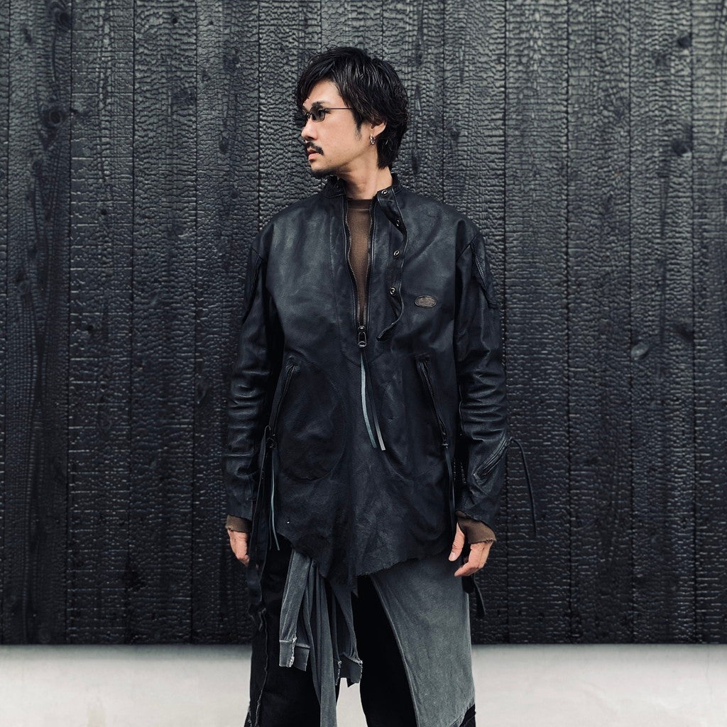 Rustic Edged Easy Rider's (VEGETABLE TANNING PIG LEATHER) #BLACK [M-P1-LW3]