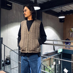 CHECK WOOL VEST #BLACK [SC2320-JK08]