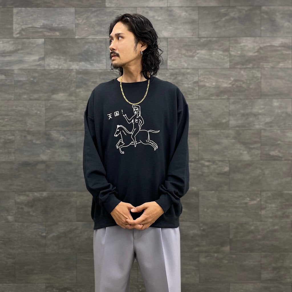 CREW NECK SWEAT SHIRT -TYPE 1- #BLACK [23FWE-WMC-SS01]