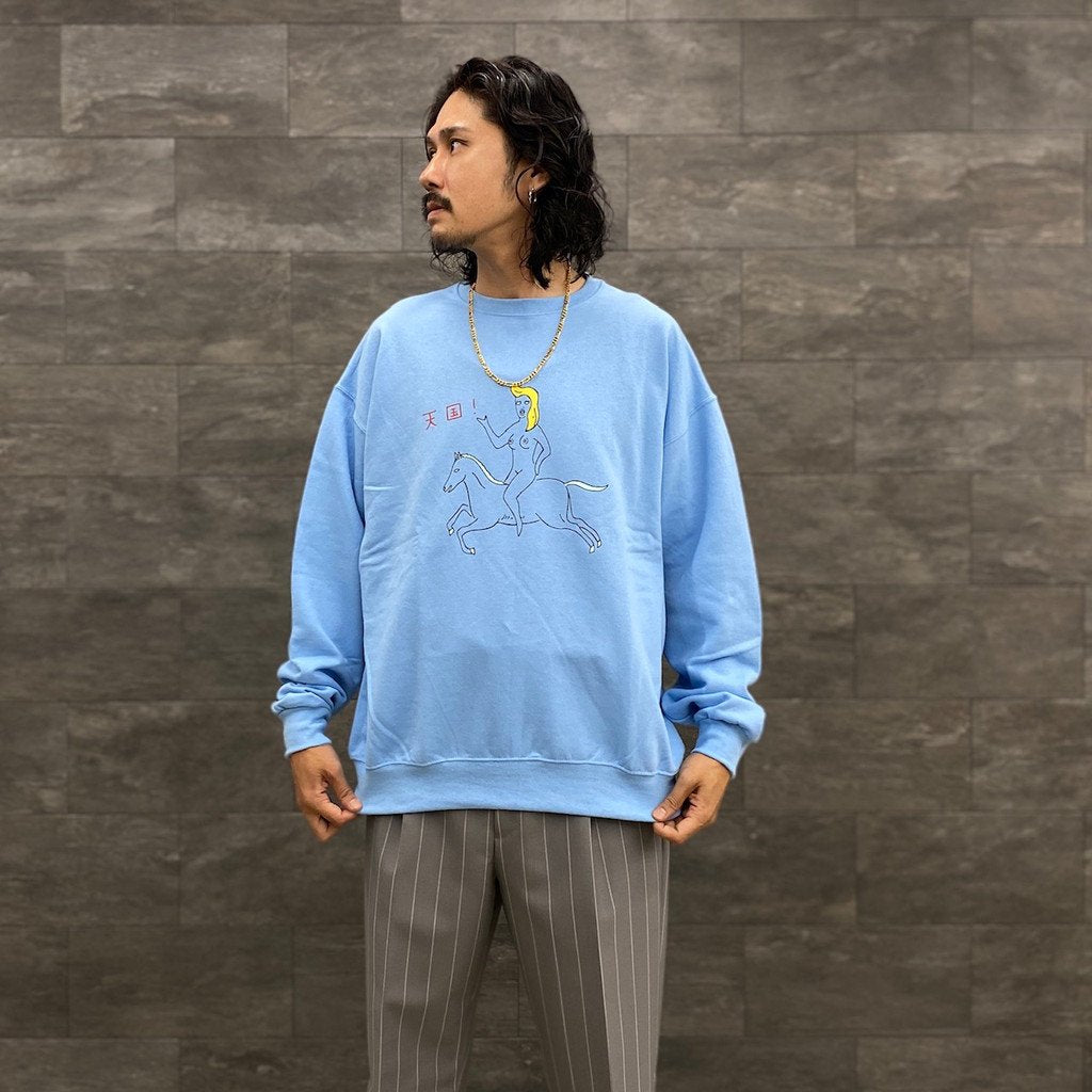 CREW NECK SWEAT SHIRT -TYPE 1- #BLUE [23FWE-WMC-SS01]