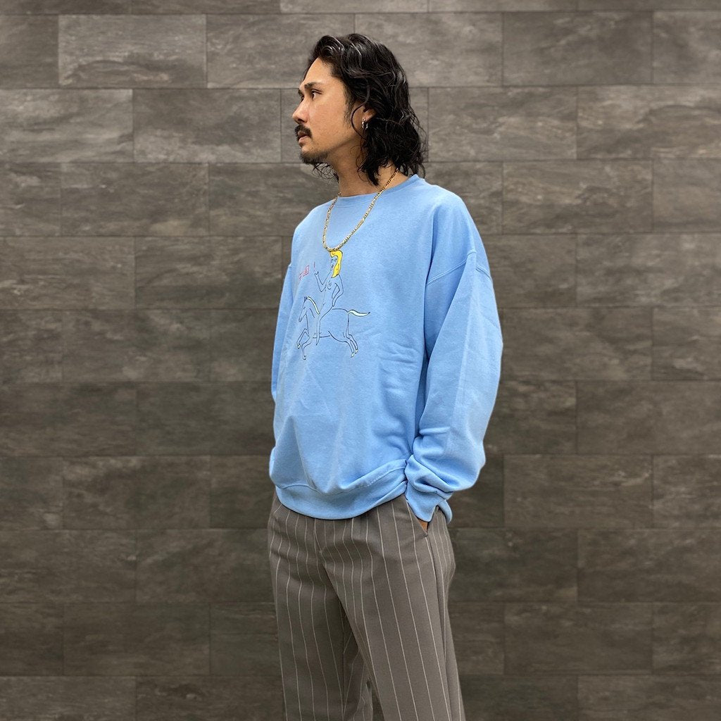 CREW NECK SWEAT SHIRT -TYPE 1- #BLUE [23FWE-WMC-SS01] – cocorozashi