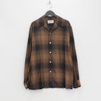 OMBRE CHECK OPEN COLLAR SHIRT L/S #BROWN [23FWE-WMS-OC01]